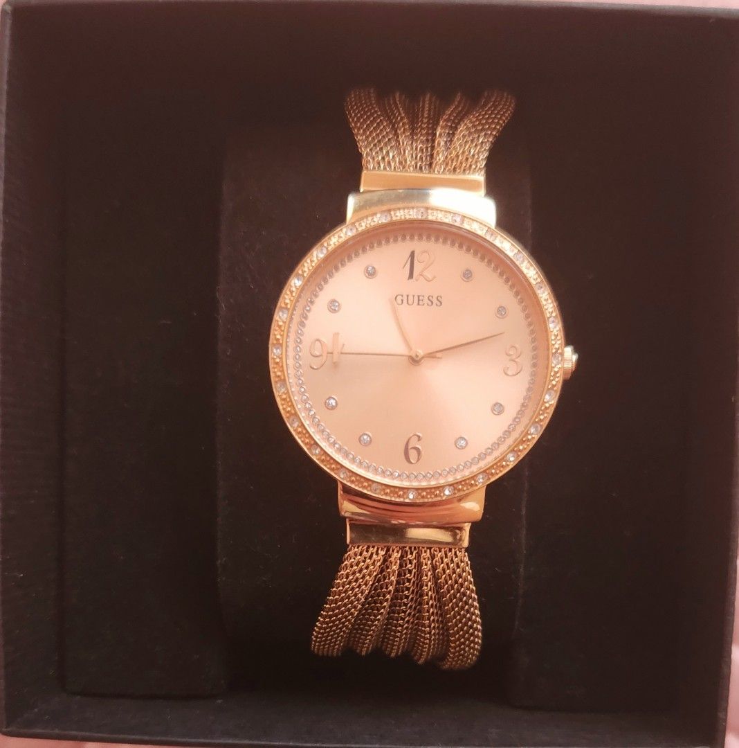 Guess Chiffon U1083L3 Women s Stainless Steel Mesh Analog Dial