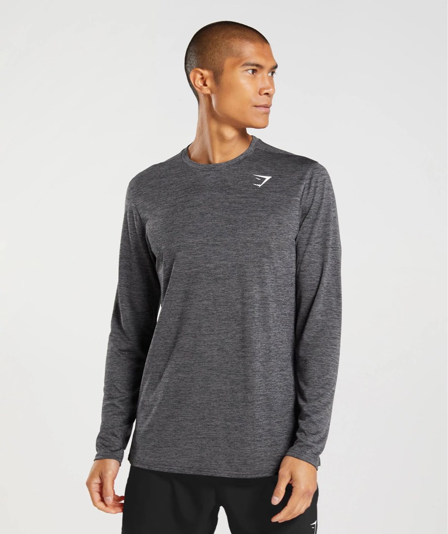 Gymshark Apex Seamless Long Sleeve T-Shirt - Black/Silhouette Grey
