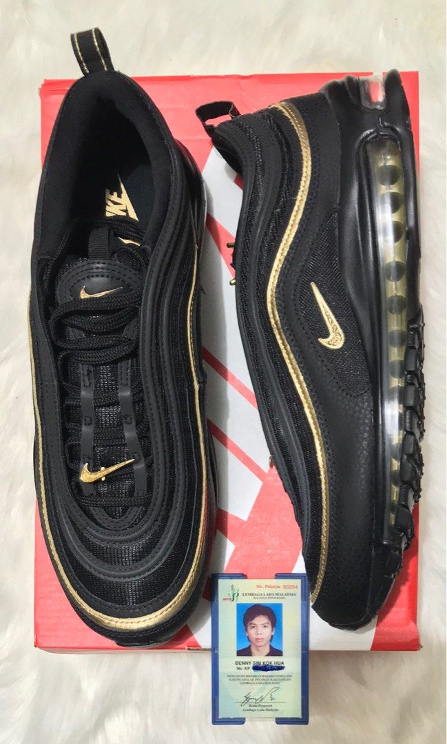 NIKE AIR MAX 97 BLACK METALLIC GOLD Men s Fashion Footwear