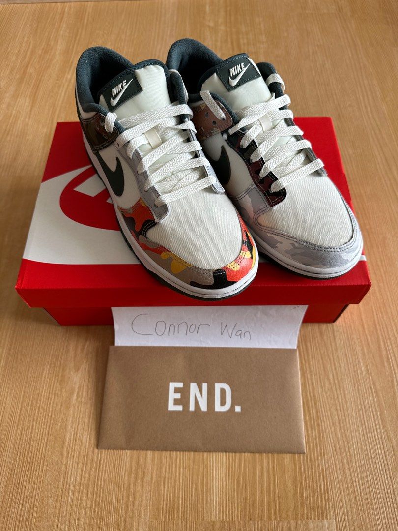 sail multi camo dunk low on feet