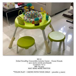 Oribel PortaPlay Convertible Activity Center - Forest Friends + 2pcs stools