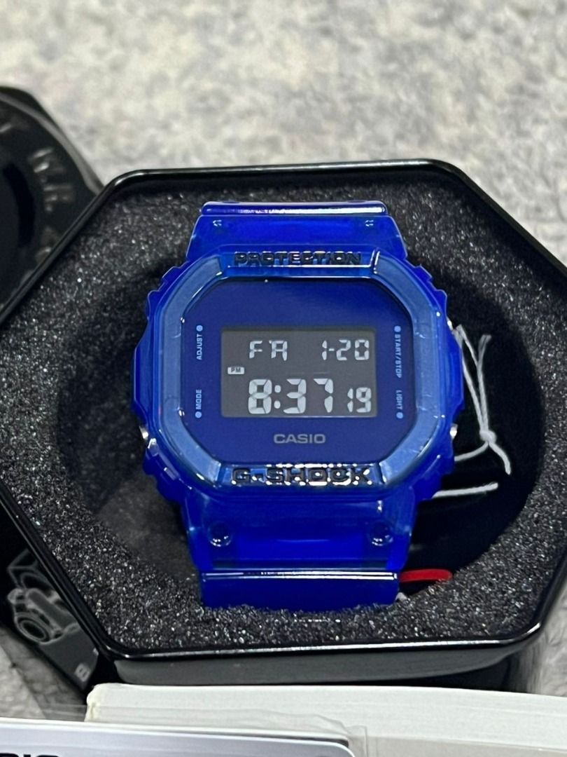 Original G SHOCK DW 5600SB 2DR PETAK JELLY BIRU