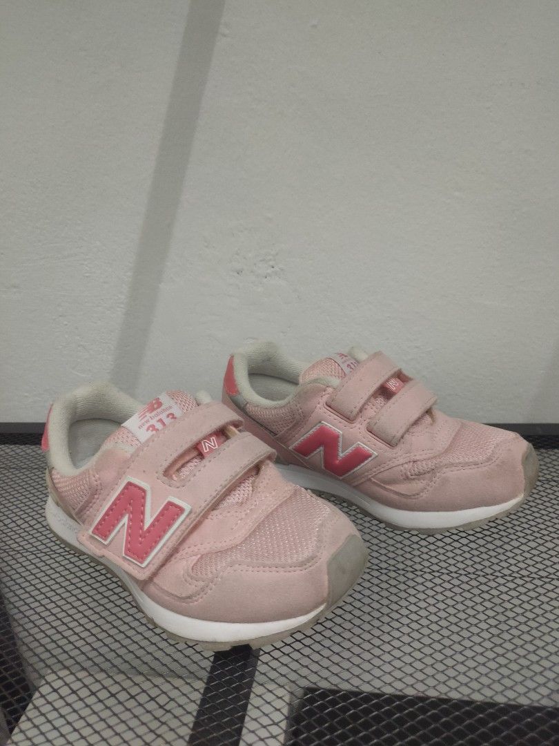 Original new balance 313 pink kids strap shoes Babies Kids Babies Kids Fashion on Carousell
