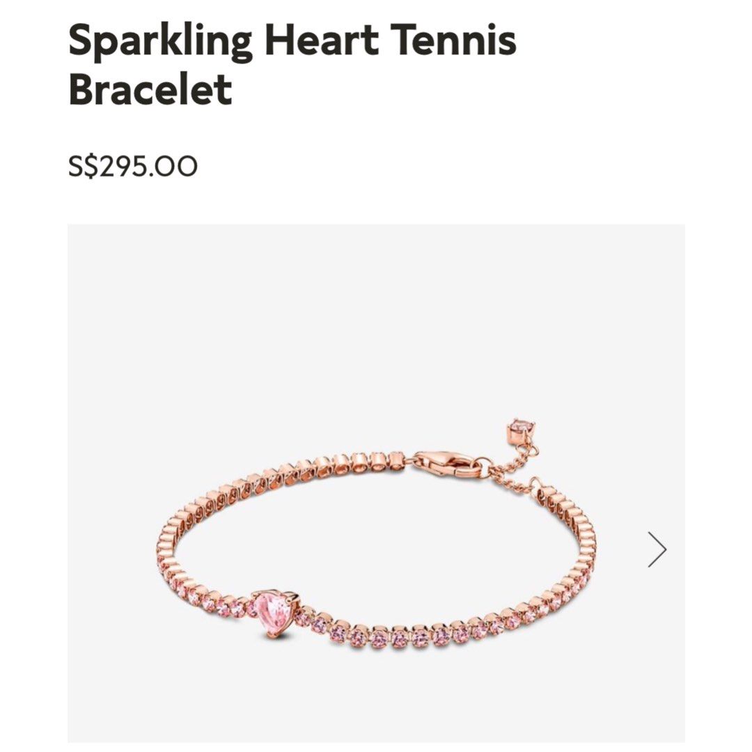 Pandora Sparkling Heart Tennis Bracelet 590041C01 Women s Fashion Jewelry Organisers Bracelets on Carousell