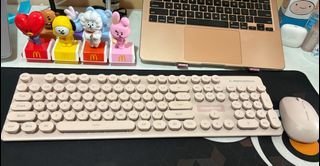 Pink Bluetooth Keyboard and Mouse