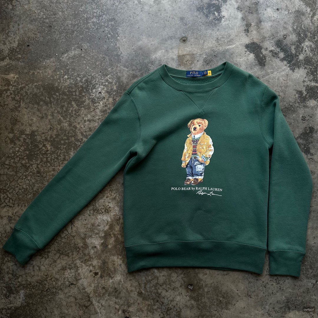 Green polo bear sweatshirt outlet