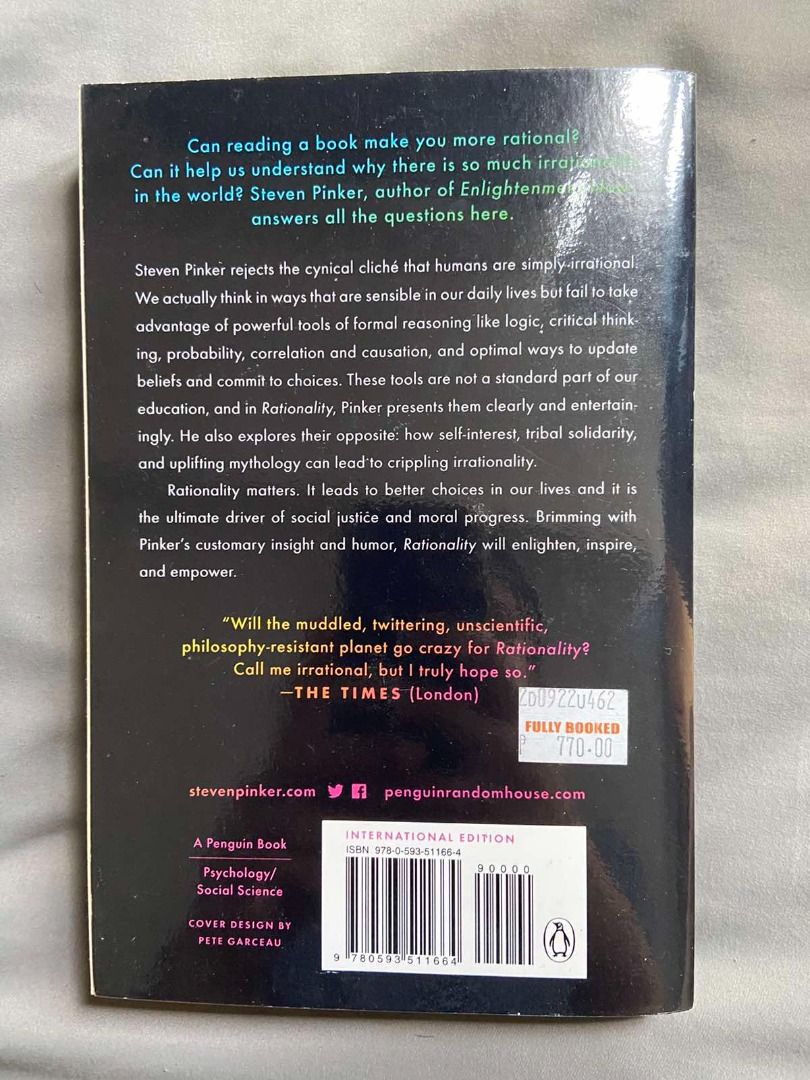RATIONALITY - STEVEN PINKER (Category: Textbooks) located in Taguig. Submitted by grayf0x (Listing ID 1283690393, Image 2). Description: .