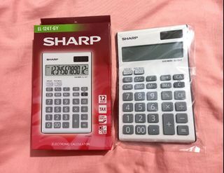 Sharp calculator EL-124T 12 digit display 🏷 lecpa cpale accounting board exam white gray black basic casio canon practical financial auditing mas theory problem afar tax rfbt law taxation desktop official authentic original el 124t