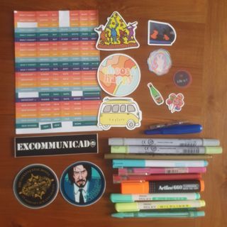 Stationery/Planner/Journal Stickers & Art Materials bundle (highlighters, pens, John Wick stickers)