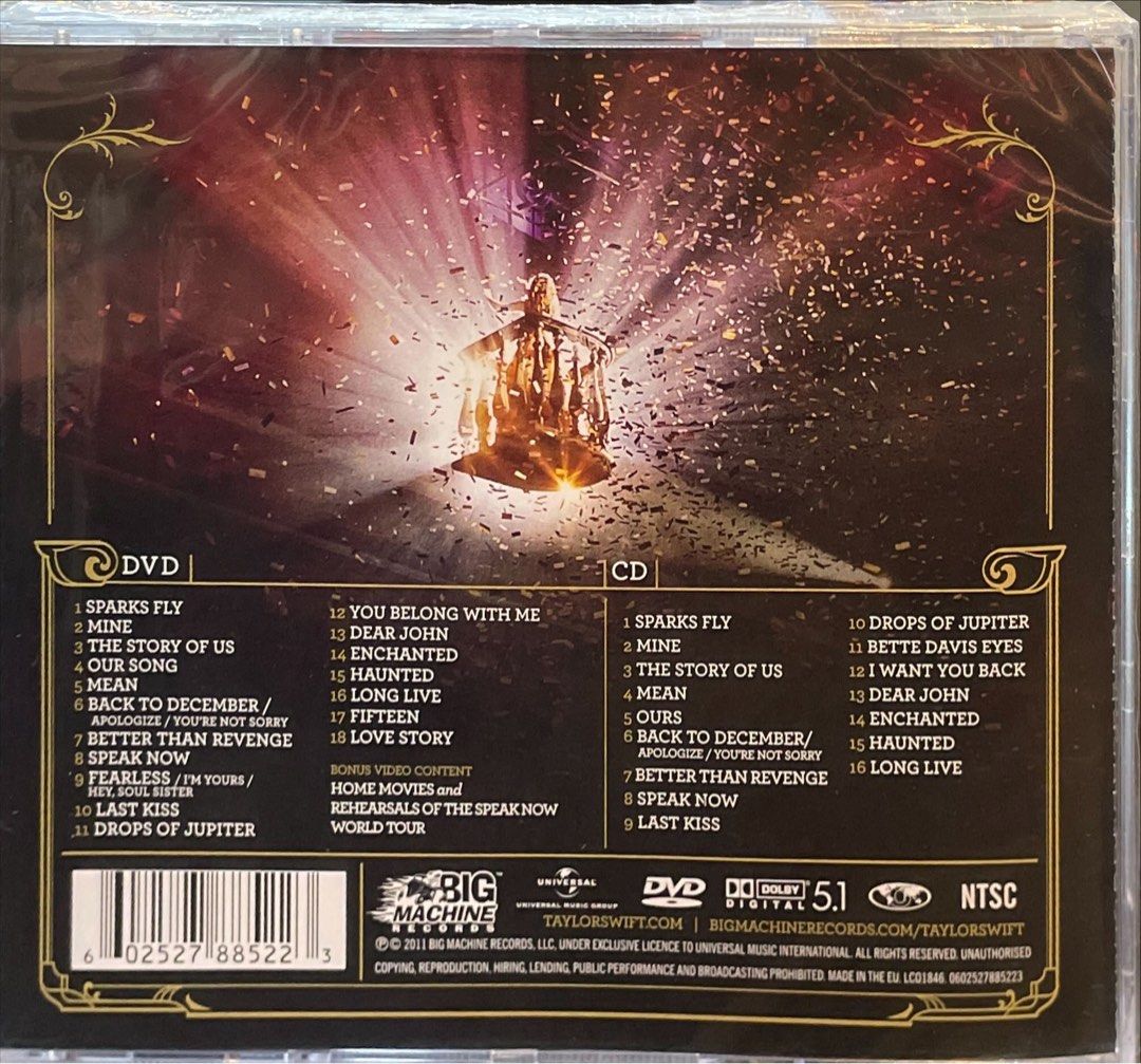 TAYLOR SWIFT CD DVD SPEAK NOW WORLD TOUR LIVE CD DVD Hobbies Toys Music Media CDs DVDs on Carousell