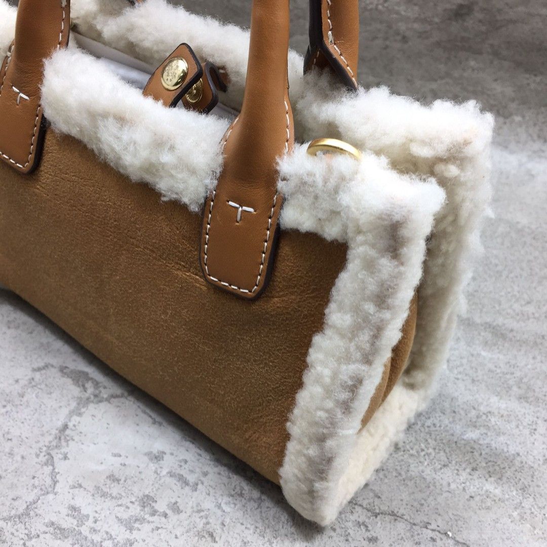 Ella shearling micro tote bag cheap