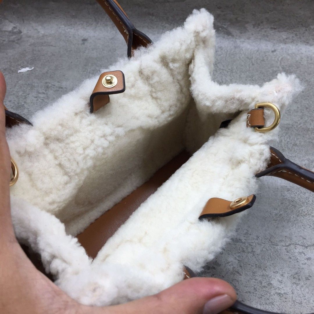 Ella shearling micro tote bag best sale