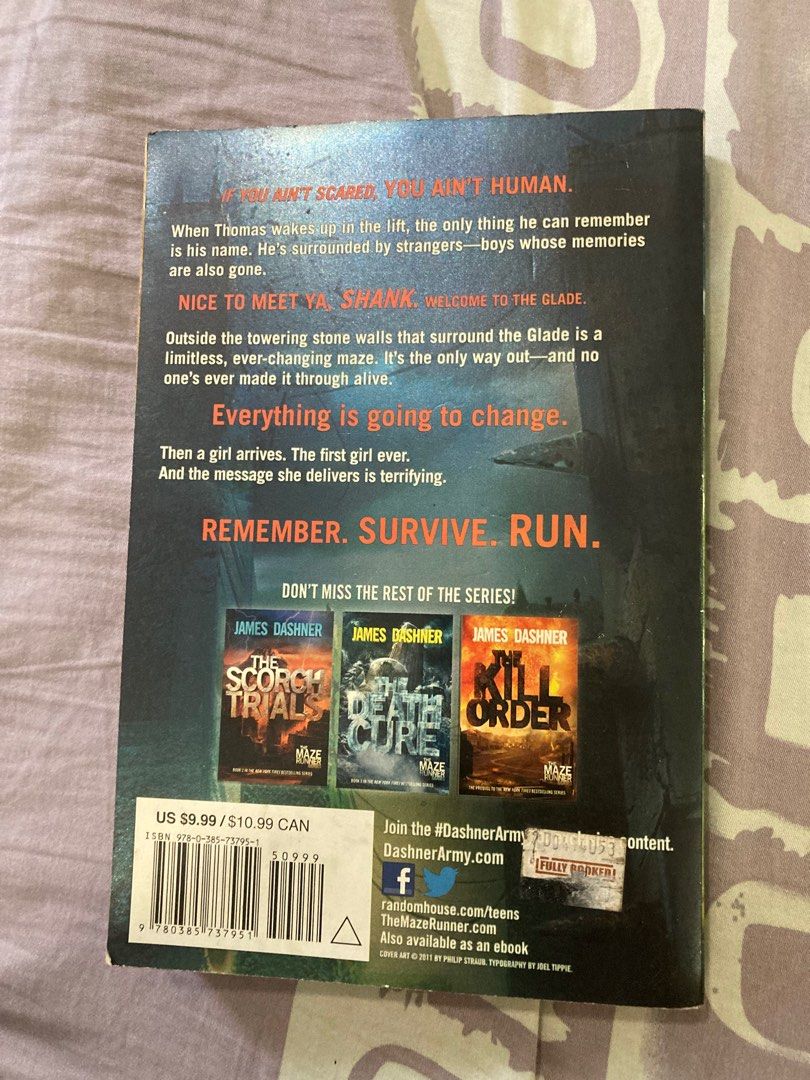 The Maze Runner (Category: Storybooks) located in Antipolo. Submitted by ninnacat (Listing ID 1283663462, Image 3). Description: MOP: GCash, BPI .