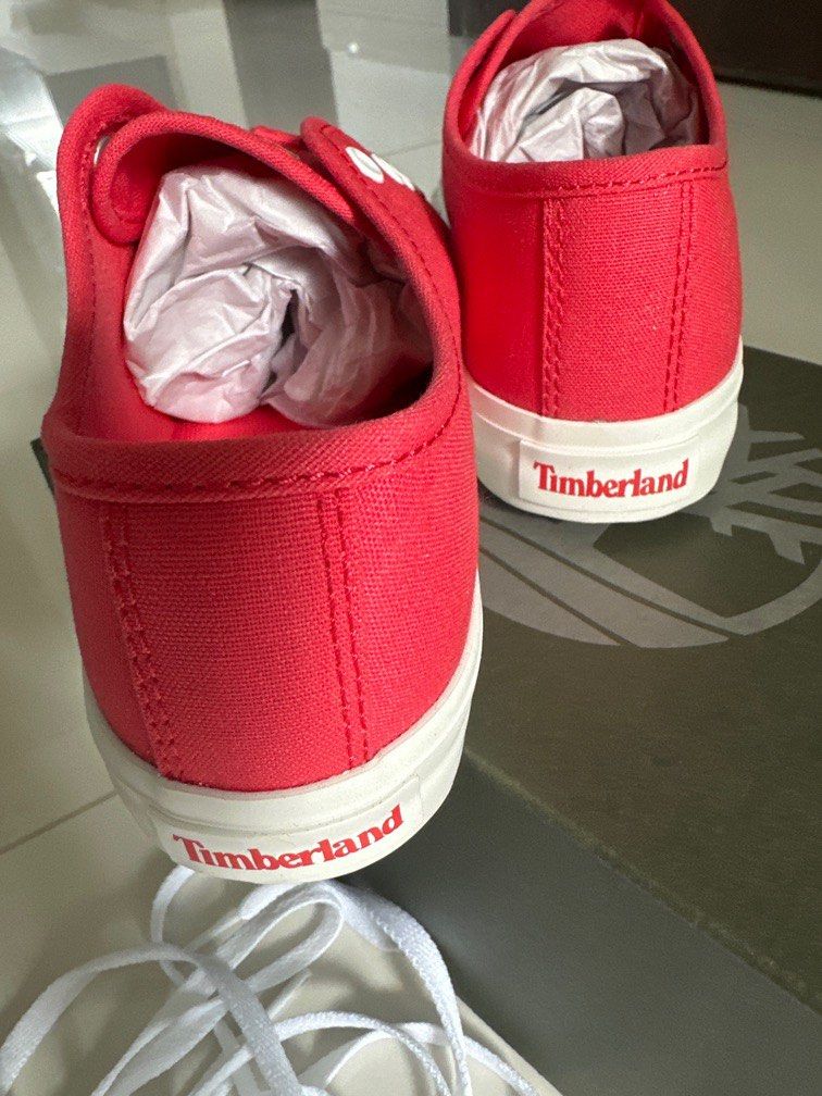 Red canvas cheap timberland boots