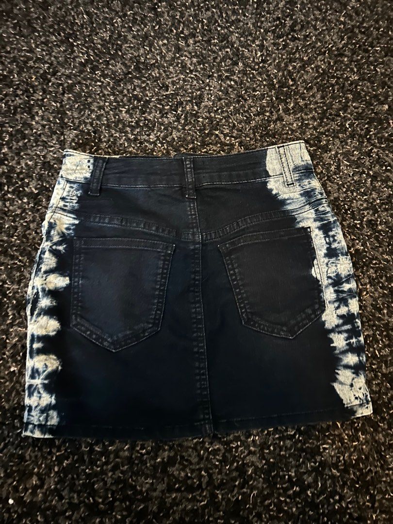Topshop tie shop dye denim skirt