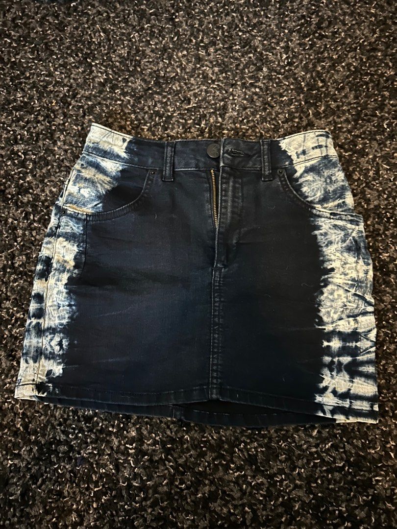 Topshop tie dye denim skirt discount