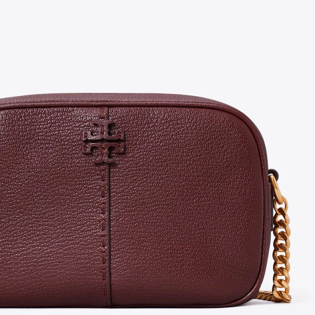 TORY BURCH MCGRAW TEXTURED LEATHER CAMERA BAG Luxury Bags