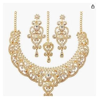 Wedding necklace set gold on sale with price