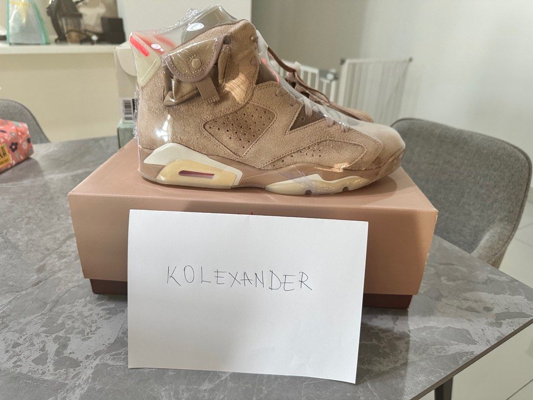travis scott jordan 6 british khaki box