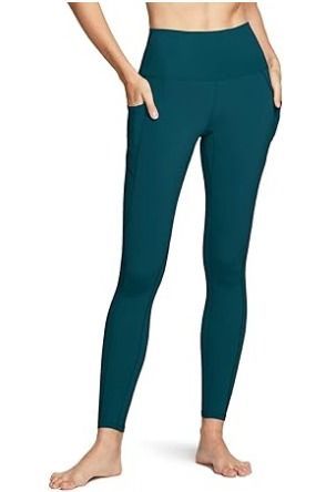 TSLA High Waist Yoga Pants with Pockets Tummy Control Yoga Leggings Non See Through 4 Way Stretch Workout Running Tights Men s Fashion Activewear on Carousell