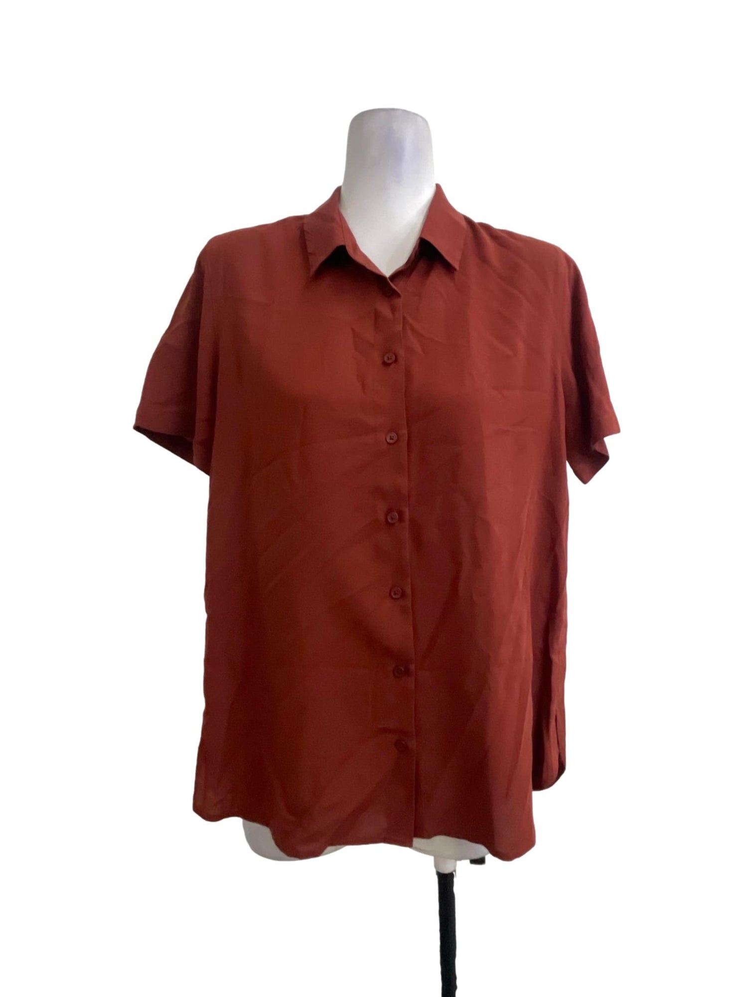 Red button up new arrivals short sleeve shirt