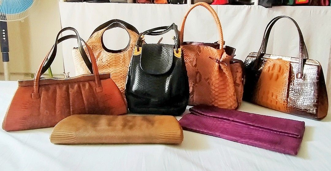 Vintage Animal Skin Bag Collection Snake Skin Lizard Crocodile Bags