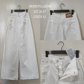 White pull&bear wideleg pants