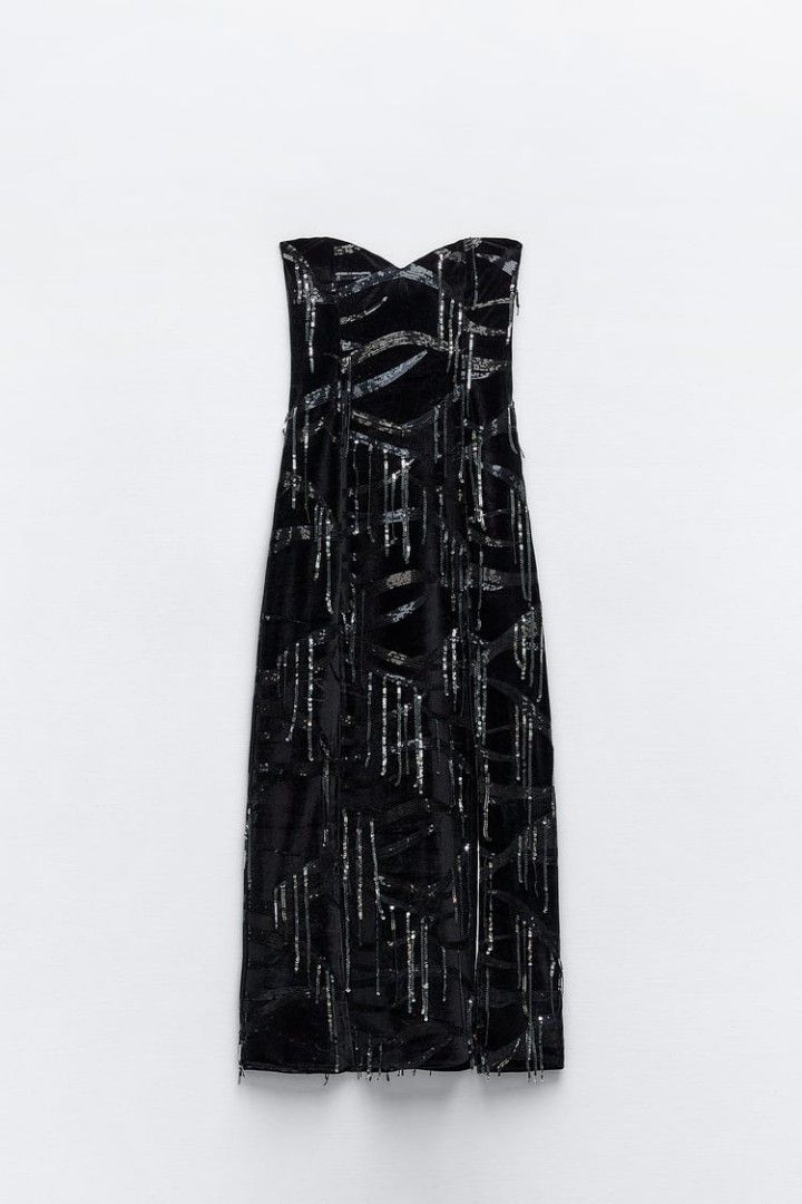 sachin and babi light blue dress Vince - Luxe Black Textured Velvet Slip Dress main image 1
