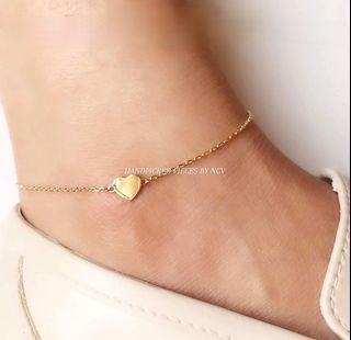 18k Saudi Gold Heart Anklet
