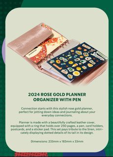 2024 Starbucks Traditions Rose Gold Planner