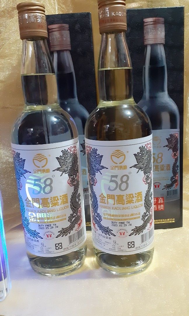 58度金門高粱酒750ml 二支, 嘢食& 嘢飲, 酒精飲料- Carousell