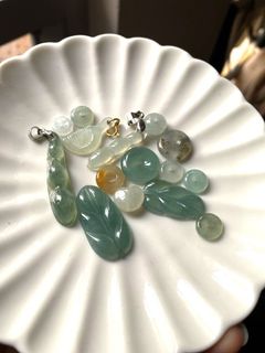 Jade Pi Xiu Pendant, Gourd, Leaf, Bean64191655771650110