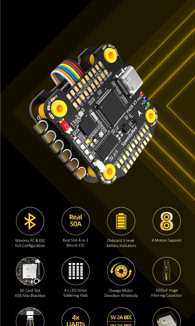 全新 SpeedyBee F4V3-50-STACK F405 V3 BLS 50A 30x30 FC&ESC Stack Flight ...
