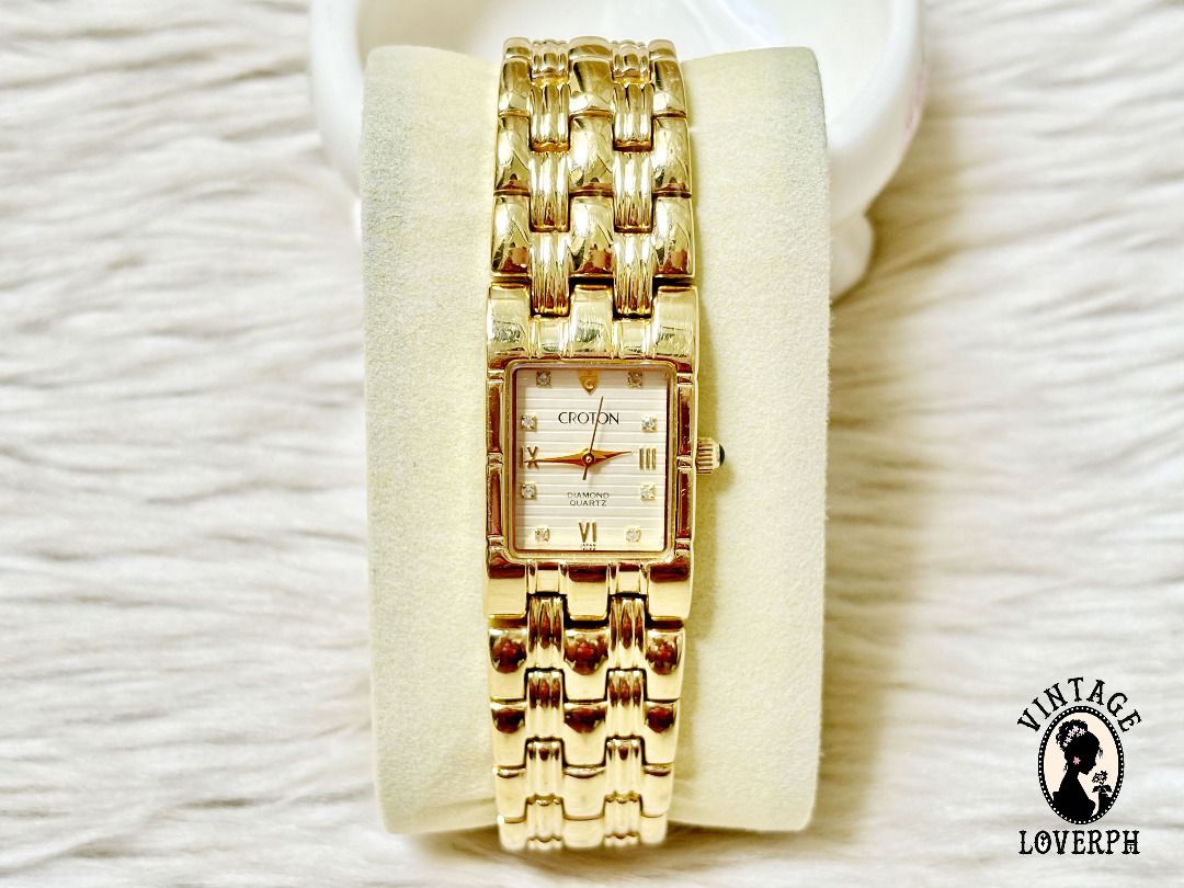 Vintage diamond quartz watch cheap