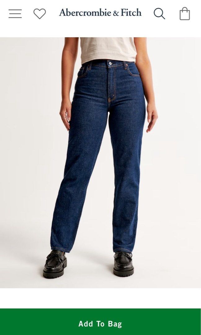 Abercrombie & Fitch Women's Curve Love Ultra High Rise 90s Straight Jean,  Women's Fashion, Bottoms, Jeans & Leggings on Carousell
