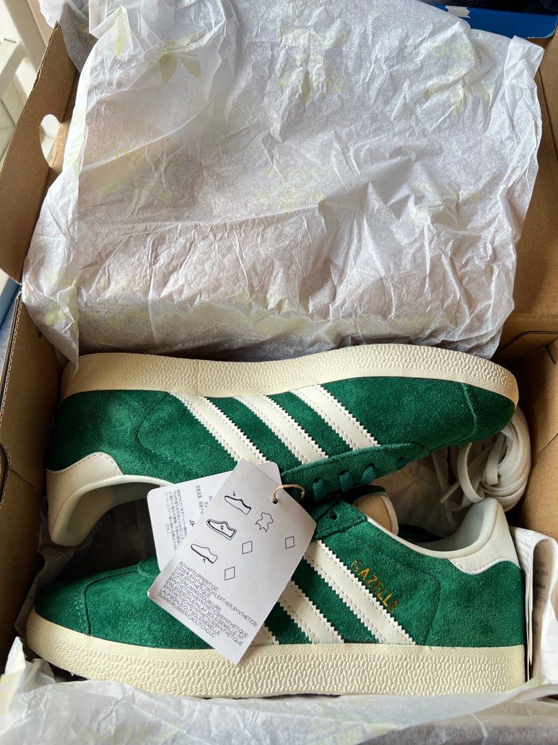 Adidas gazelle green white gold new arrivals