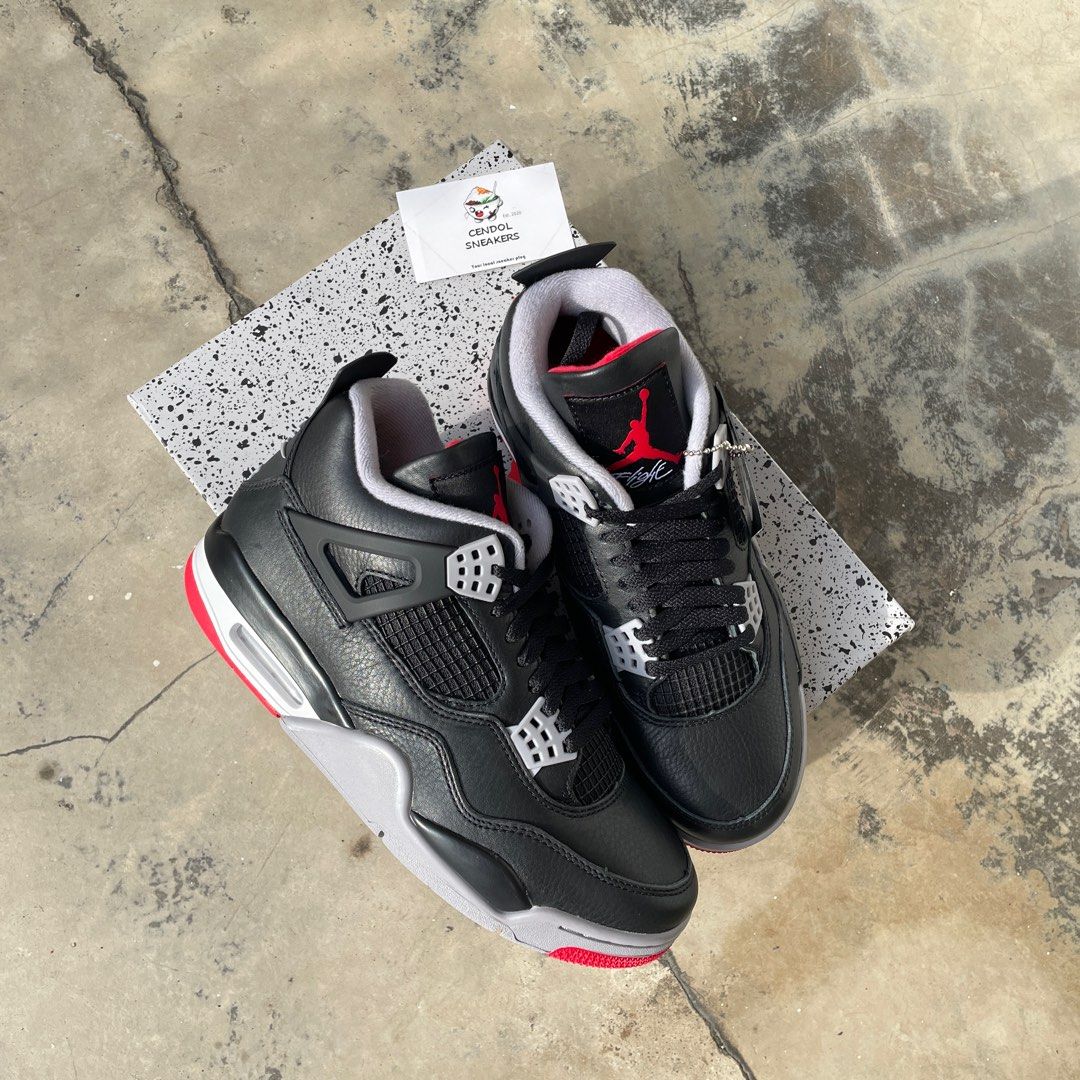 Air Jordan AJ 4 Bred Reimagined UK7.5 9 Men s Fashion Footwear