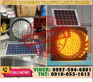 Amber Traffic Light Solar Warning 300MM