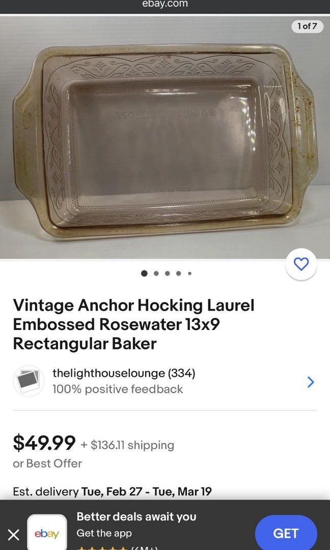 Anchor hocking laurel shop 3qt rosewater bake dish