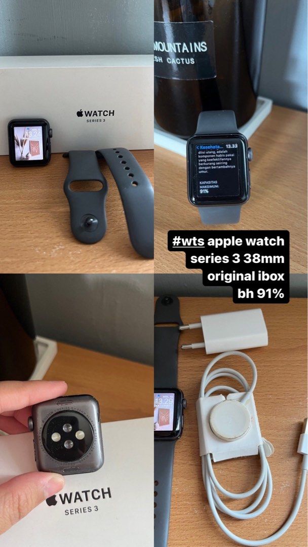 apple watch series 3 38mm black ori ibox Elektronik Lainnya di