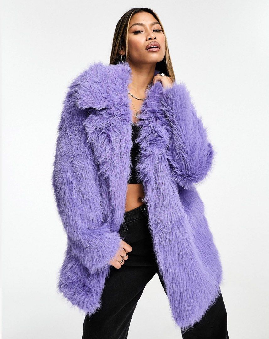 ASOS BNWT Purple fur coat lavender haze eras