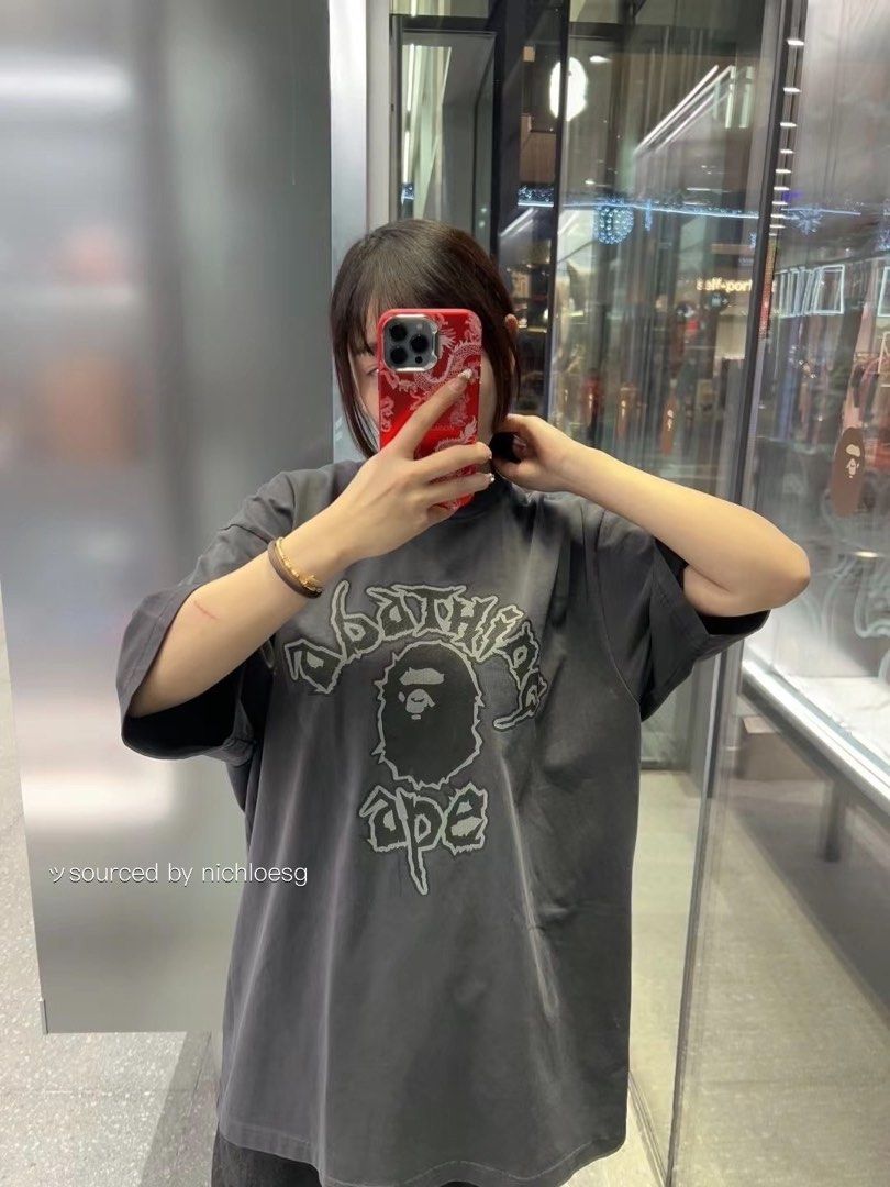 BAPE MAD COLLEGE GARMENT DYED RELAXED FIT TEE, Men's Fashion BAPE MAD COLLEGE GARMENT DYED RELAXED FIT TEE, Men's Fashion