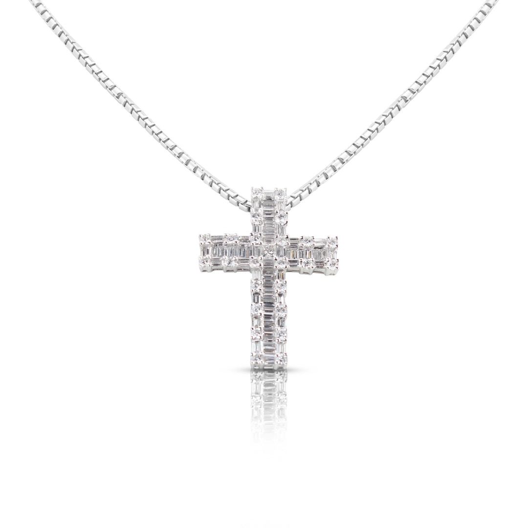 White cheap cross necklace