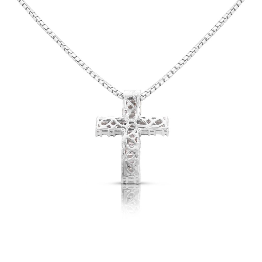 White diamond online cross necklace