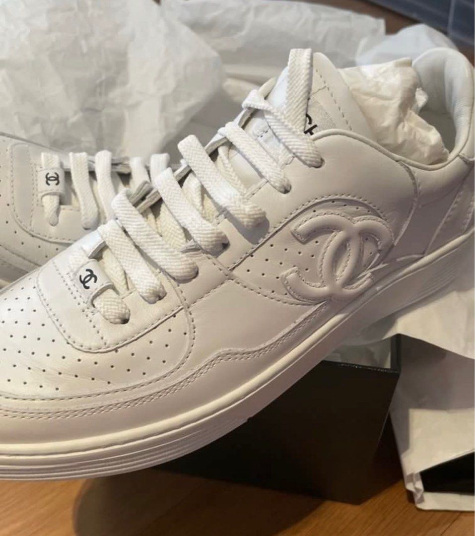 White chanel sneakers womens sale