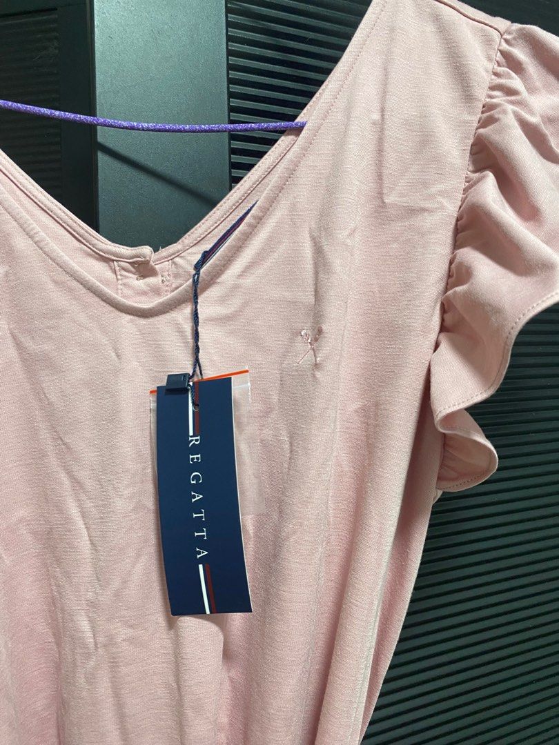 BNWT Regatta baby pink ruffle butterfly sleeve belted dress, Women's  Fashion, Dresses & Sets, Dresses on Carousell