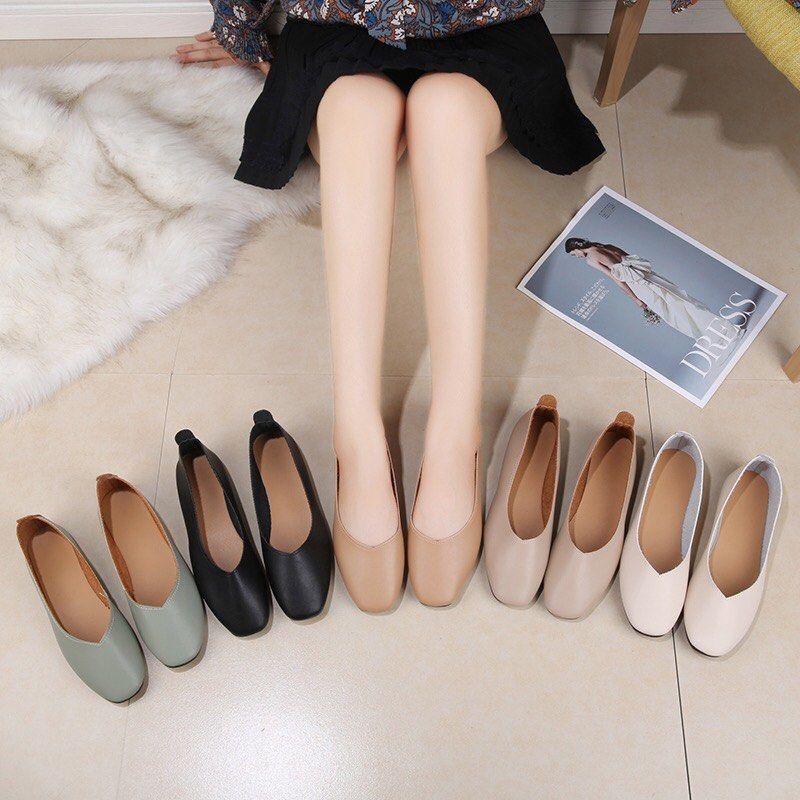 Ladies square clearance toe shoes