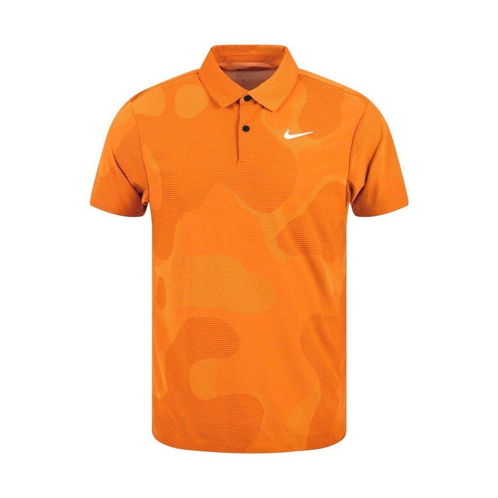 orange nike golf polo