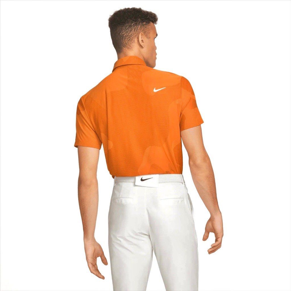orange nike golf polo