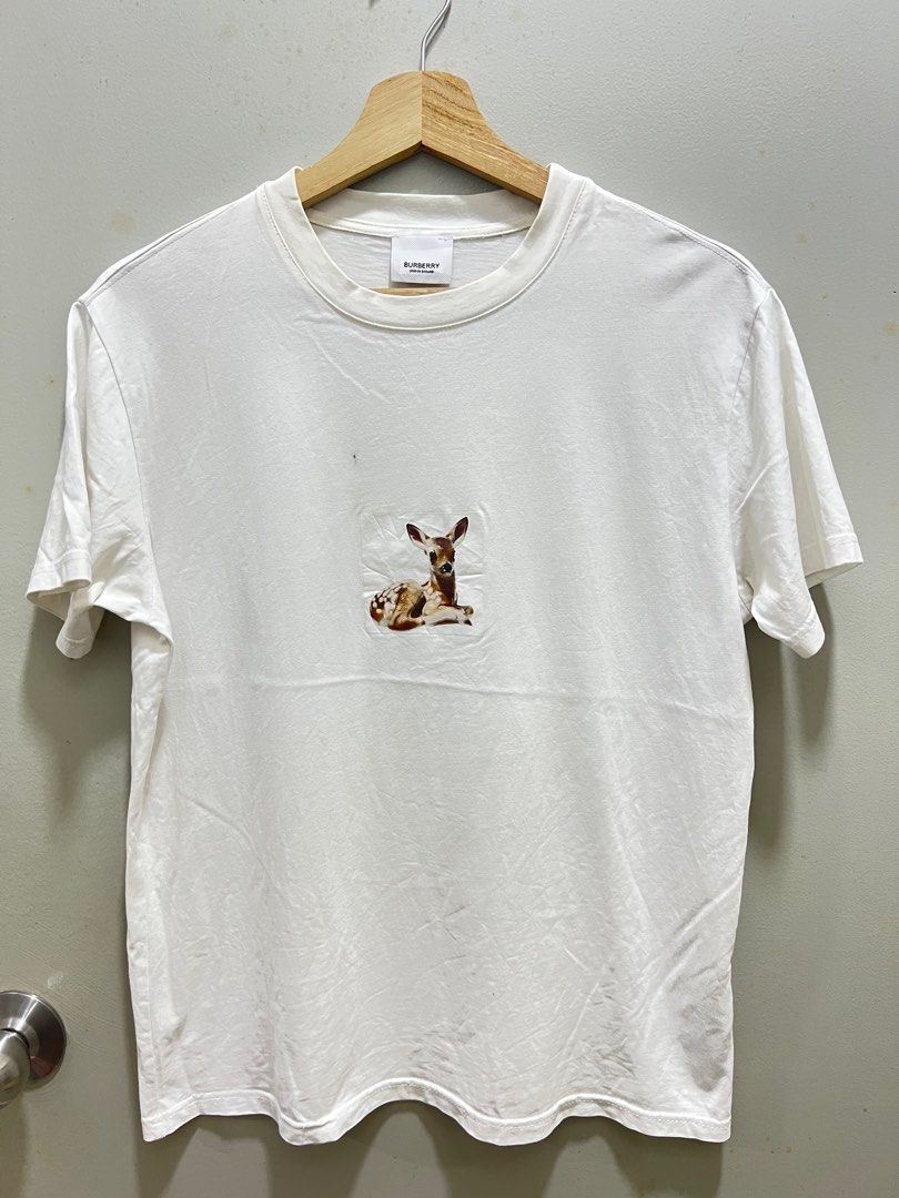 Burberry Deer Print Cotton T shirt Women s Fashion Tops Shirts